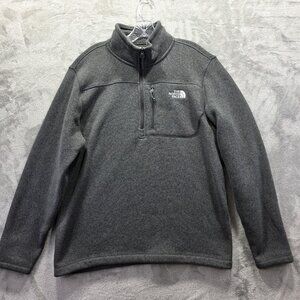 North Face Pullover Mens Large Gray Fleece Quarter Zip Sweater Outdoor Warm